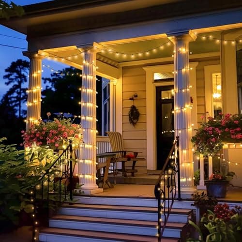 JMEXSUSS 66ft 200 LED Christmas Lights Outdoor, Warm White Christmas Lights Indoor Plug in, 8 Modes Twinkle String Light for Outside Tree Bedroom Wedding Party Ceiling Home Decorations