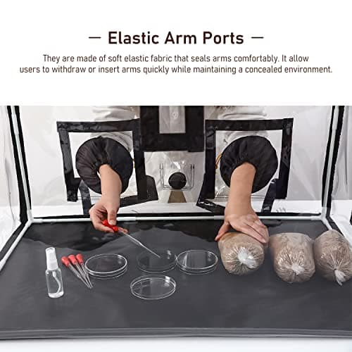 Large Still Air Box Mushroom Mycology Fume Hood Propagation StationsGrow Kit Mushroom Grow Bags Your Monotub Kit Mushroom Planting BagTent for Spores Horticulture Supplies （31.5 * 20.5 * 20.5inch）