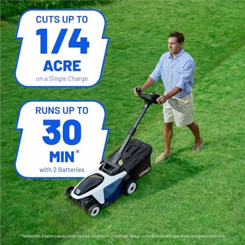 Electric Lawn Mower, Self-propelled Lawn Mower Cordless 40V(2x20V) 18.5" Brushless Mower with Electric Cutting Height Adjustment, High Speed, 2 x 4.0Ah Battery and Fast Charger Included