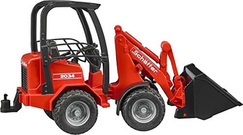 Bruder 02190 Schaeffer Compact Frontloader 2630 Tractor for Realistic Farm and Construction Pretend Play