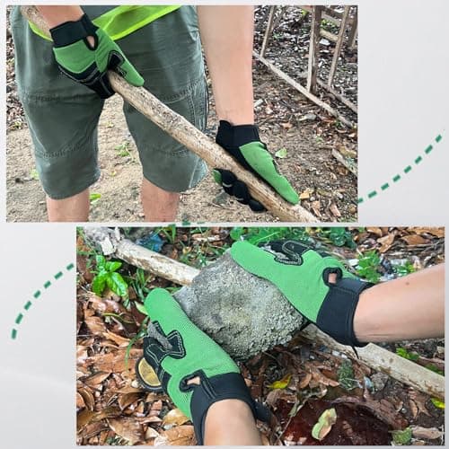 Gardening Gloves for Men and Women, Thorn Proof & Puncture Resistant Working Gloves, Gloves for Safety Work and Gardening, Gardening Gifts, Synthetic Leather Spandex Mechanic with Touchscreen Support