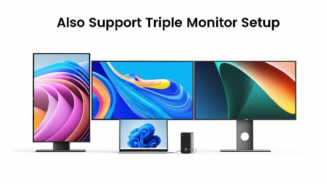 TobenONE Docking Station 3 Monitors, Laptop Docking Station with Power Supply 100W, 2 HDMI, DP, 7 USB C/A Port, Ethernet, Audio, 87W Charging for Thunderbolt 4/3, USB4, USB-C Windows&ChromeOS