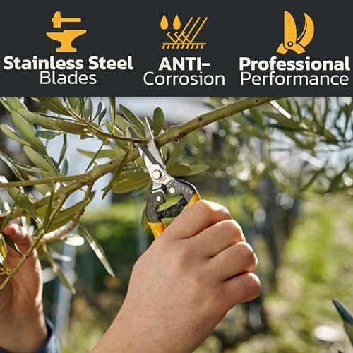 Alpen Rigi 300 Garden Snips – Japanese Stainless Steel Blades, Ultra-Sharp, Rust-Resistant, Precision Cutting for Herbs, Flowers, and Harvesting, Comfortable & Durable