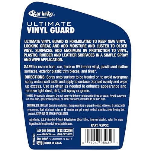 STAR BRITE Ultimate Vinyl Clean Spray - Multi-Surface Cleaner for Auto, RV, Home & Boat Upholstery - Vinyl, Rubber, Leather, Plastic + Interior & Exterior Trim - 32 OZ (096232)