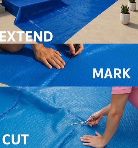 SunHeater Pool Solar Blanket - Heavy Duty Rectangular Thermal Cover with Bubbles - Heat Transfer Solar Pool Heater for In-Ground Swimming Pools - Durable 12 Mil Thick Polyethylene - 14' x 28' Feet
