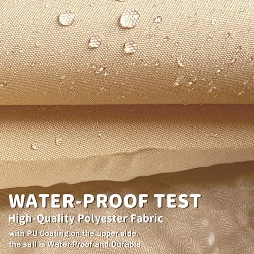 LOVE STORY Waterproof 10'x10' Rectangle Sand Sun Shade Sail Cannoy UV Resistant for Outdoor Patio Garden Backyard (We Make Custom Size)