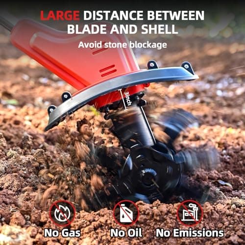 21v Cordless Tiller Cultivator, 300 RPM Tiller Has Battery Capacity Display with 4.0 Ah Battery, 11 in Tilling Width, 8 in Depth Rototiller for Lawn/Gardening/Soil Cultivation by MKMKYEE