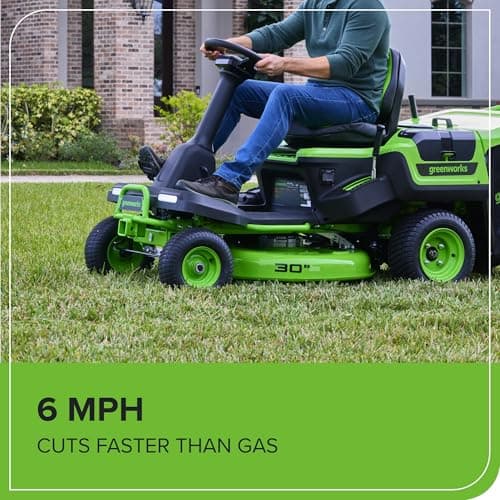 Greenworks 60V 30" Tractor, (4) 8.0Ah + Wall Charger