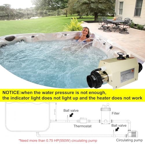 Pool Heater-3KW 220V 240V Electric Pool Water Heater, Upgrade Portable Constant Temperature Control Pool Warmers for Above Ground Pools, Thermostat Used for Spa, Bathtub, Mini Swimming Pool