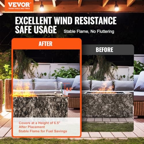 Glass Wind Guard for Rectangular Fire Pit Table 31 x 12.5 x 6.5 Inch, 0.31 inch Thick and Sturdy Tempered Glass Panel with Hard Aluminum Corner Bracket & Rubber Feet, Easy to Assemble