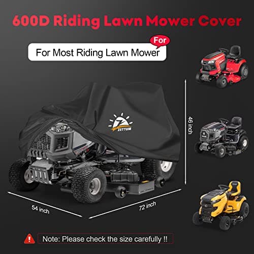 Riding Lawn Mower Cover - Lawn Tractor Covers Waterproof & Heavy Duty, 600D Outdoor Mower Cover Universal fit with Storage Bag for John Deere, EGO, Toro, Craftsman, Husqvarna, Honda and More