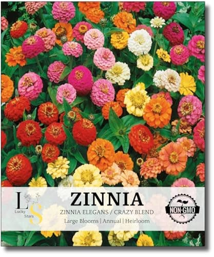 1200+ Crazy Blend Zinnia Seeds for Planting, Heat & Drought Tolerant, Zinnia Elegans Lilliput Seeds, Garden Cut Flower Mix, Non GMO, Untreated Mixed Color Zinnia Flowers