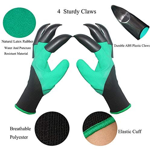 DCCPAA Garden Gloves with Claws,Claw Gardening Gloves for Digging,Planting, Weeding, Seeding-Waterproof for Men and Women