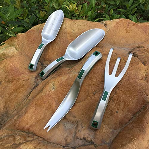 Large Potting Soil Scoop, Kbenison Garden Trowel, Bent-Proof Gardening Hand Shovel, Fertilizer Feed Scooper, One-Piece Aluminum, Ergonomic Handle
