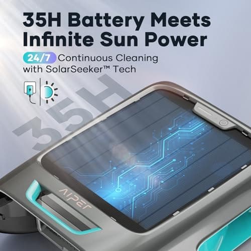 AIPER Surfer S2 Robotic Solar Pool Skimmer with APP Support, 24/7 Cleaning, Dual Charging Modes, Smart Obstacle Avoidance, Ideal for All Swimming Pool Types