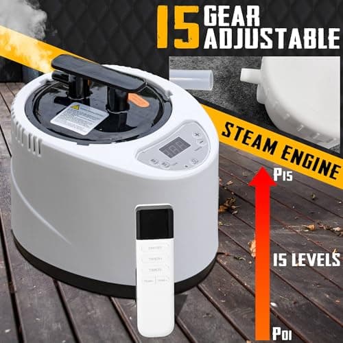 Portable Sauna for Home, Sauna Box with 2.6L Steamer, Personal Sauna with Big Sauna Chair, Remote Control, Oxford Fabric, 2.6’ x 2.6’ x 5.9’, Black, 1000W