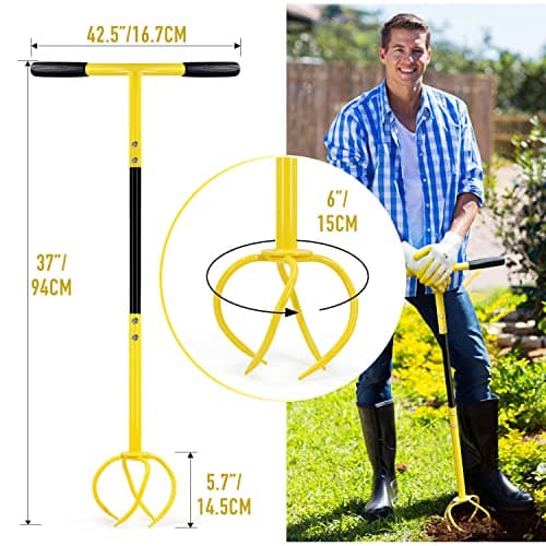 Manual Twist Tiller, Efficient Tiller for Gardening, Efficient Soil Cultivation, Garden Bed Tiller, Premium Handheld Garden Tool