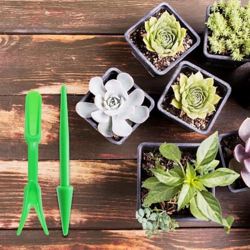 Antrader Mini Garden Hand Succulent Transplanting Tools for Indoor Gardening Plant Care, Set of 6, Green