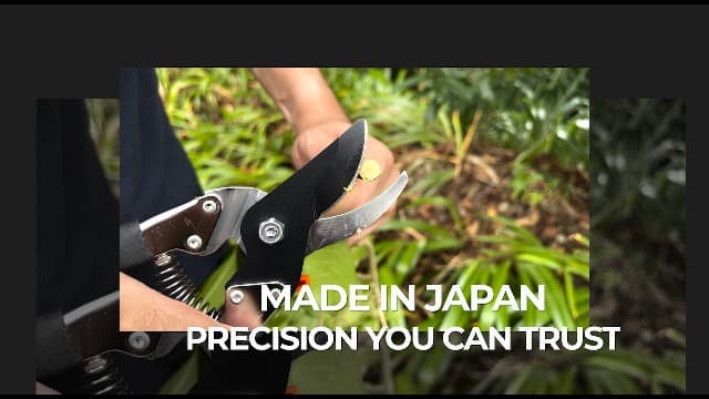 Saboten 7.9" Japanese Pruning Shears - Premium Steel Blades, Rust-Resistant Fluorine Coating, Ergonomic Grip, Duracon Safety Lock - forest Originals, Made in Japan, Gardening & Farming Scissors
