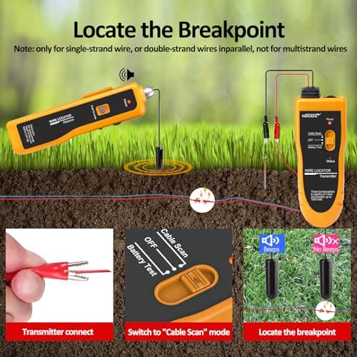 Underground Wire Locator Upgrade, RockyMars Cable Tester for Invisible Fence for Dogs, Circuit Breaker Finder, Electric Fence Wire Tracer, Wire Break Locator, etc.