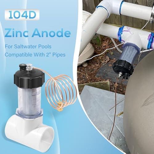 Bonbo 2" Inline Zinc Anode for Saltwater Pools, 104D Pool Zinc Anode, Sacrificial Anode for Protect Metal Parts