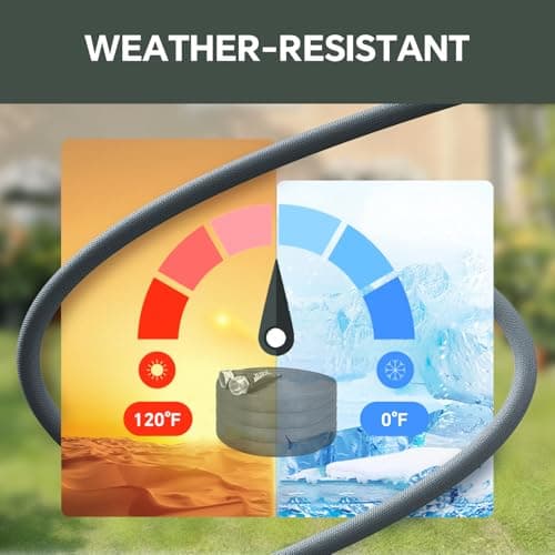 50ft Non-Expanding Garden Hose – Ultra-Light, Kink-Free, High-Pressure, Abrasion-Resistant, Durable, All-Weather, Eco-Friendly, Black&Gray
