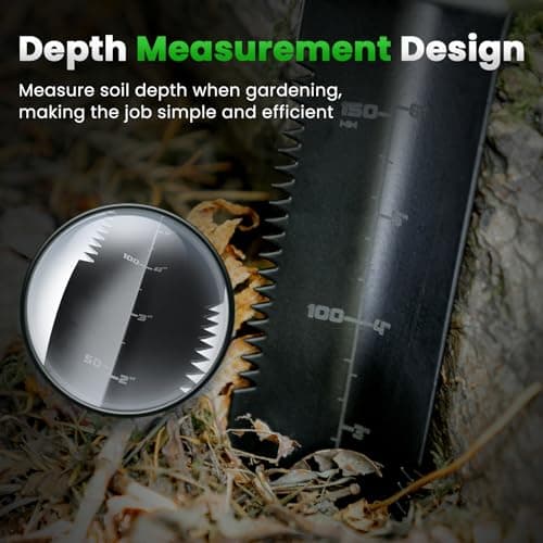 PANCKY Metal Detector Shovel with Extended Handle & Carrying Sheath, Heavy Duty Double Serrated Edge Metal Detecting Digging Tool, Digger Trowel for Gardening, Camping, Black