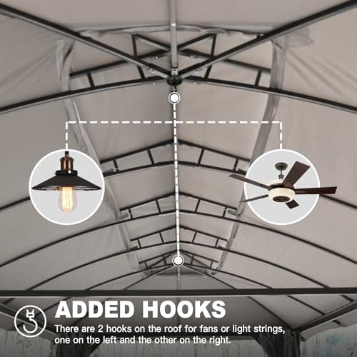 Domi Gazebo 10x20FT, Outdoor Gazebo with Double Roofs, Privacy Curtains, Mosquito Nettings, Heavy Duty Metal Frame Party Tent Canopy for Patio, Backyard, Deck, Lawn, Grey