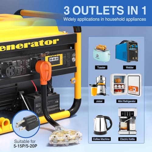 Nilight 30 Amp to 110V RV Adapter Cord 30 A to 15A RV Distribution Adapter Cord 3 Prong TT-30P Male to 3X 5-15R/5-20R Female ETL Listed for RV Camper Generator Household Outlet