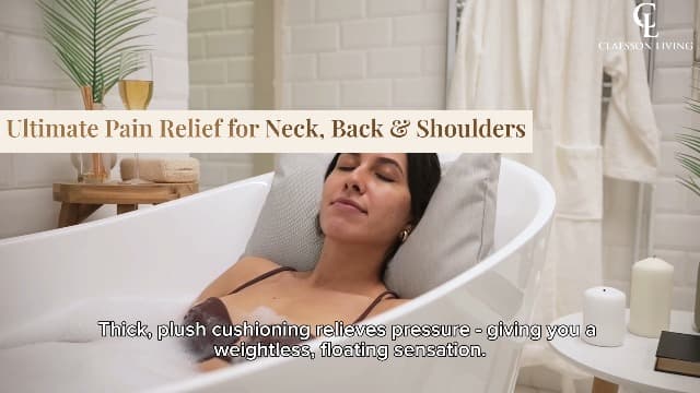 Luxury Bath Pillow for Tub - Thick and Comfortable Bathtub Pillow Support for Head and Neck and Back - Washable Quick-Drying Bath Pillows - Bath Cushion for Home Spa - Fits Any Bathtub - Dark Gray