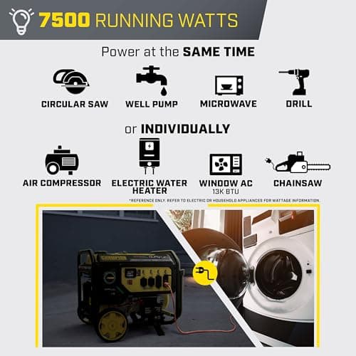 Champion Power Equipment 9375-Watt Dual Fuel Portable Generator with Electric Start and CO Shield