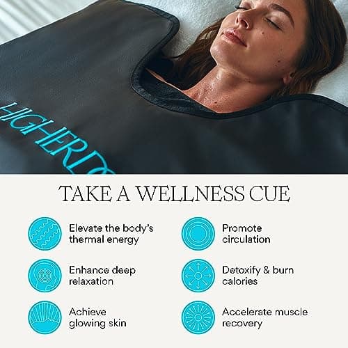 HigherDOSE Infrared Sauna Blanket - Personal Sauna to Relax & Detox Your Body and Mind - Portable Sauna Blanket for Home Sauna Therapy - Plush Thermal Blanket with Far Infrared Heat