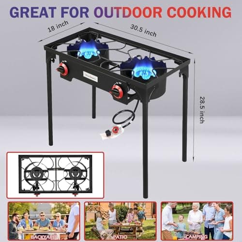 Vivicreate Propane Gas 20 PSIG high pressure regulator outdoor camping camp garden BBQ grill stove burner