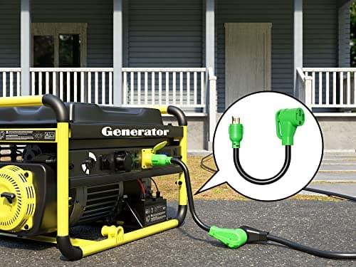 oviitech NEMA L5-30P to NEMA 14-50R RV Generator Adapter Power Cord, 250V, SJTW 10AWG*3C,30Amp Male to 50Amp Female Generator Conversion Adapter, Outdoor RV Camping, 1.5Ft, Green