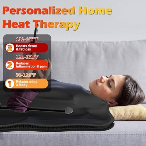 Buyplus Infrared Sauna Blanket, Portable Infrared Blanket for Relaxation, Sauna for Home Use with 95-167°F Temp Range & 30-60 Minutes Timer, 6'Lx2.6'W