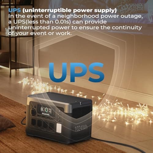 OUKITEL P1000 Plus 1800W Power Station with 200W Solar Panel, 1024Wh Solar Generator with 4 AC Outlets (3600W Peak), 1200W Fast Charging, APP Control Battery Backup for Home, Camping & RVs