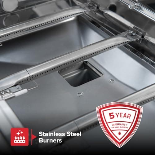Nexgrill 4-Burner Propane Gas Grill in Stainless Steel with Side Burner, 60000BTUs, 626 sq. in. Cooking Space, Perfect for Outdoor Cooking & Grilling, Patios, BBQ, Backyards, Silver, 720-0830H