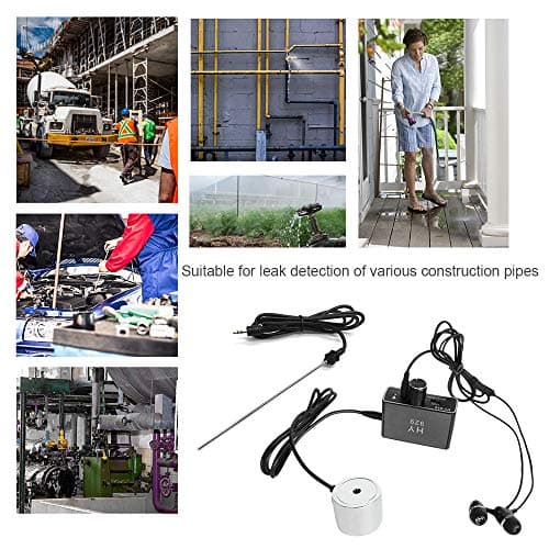 Water Leakage Detection,Water Pipe Leak Detector Sensor Water Pipe Tube Leakage Monitor Tester Kit with Dual Probes Earphone High Sensitivity Water Pipeline Locator Accessory Kit