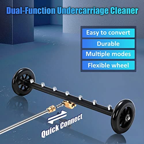 Tool Daily Dual-Function Undercarriage Cleaner, 24 Inch, Water Broom for Pressure Washer with 7 Nozzles, Under Car washer Attachment, 3 Pcs Extension Wand, 4000 PSI
