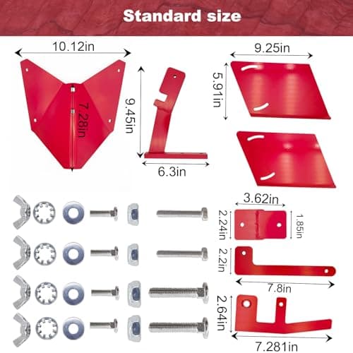 15683 Hiller-Furrower Kit for Rear Tine Tillers,Compatible with Earthquake Rear Tine Rototillers,Adjustable Wing, Three Kinds of Connection,Easy to Install,Red.