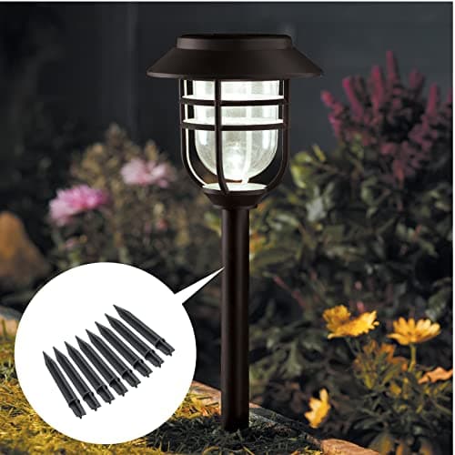 8PCS Torch Stake 8.25 Inch Pathway Light Stake Plastic Path Light Replacement ABS Plastic Stake Solar Stake for Garden,Pathway Lamps(Head Mounting Dia 0.83Inch)