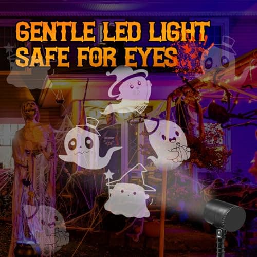 Halloween Projector Lights, LED Halloween Decoration,Ghost Rotating Projector Lights, Indoor Outdoor Landscape Night Light for Home Thealter, Ceiling, Room, Patio, Garden, Yard Stake, Bedroom Decor