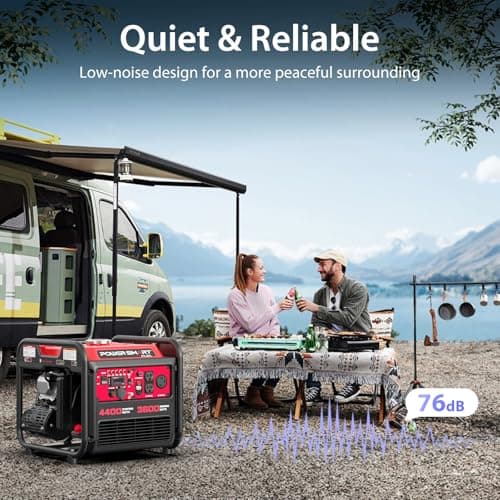 PowerSmart Portable Inverter Generator 4450W, Gas Powered, CO-Sensor, EPA Compliant, Lightweight & Quiet for Home Use and Emergency Backup, Camping