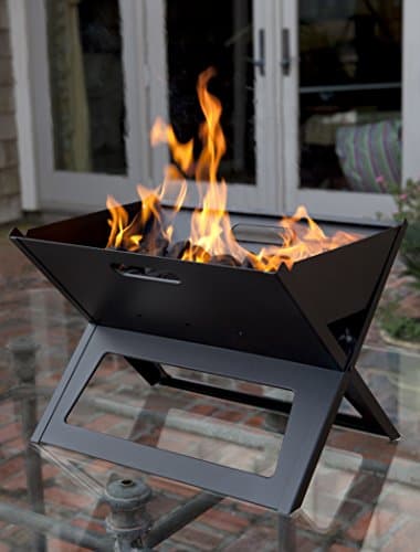 Fire Sense 60508 Notebook BBQ Grill 3.5mm Cooking Bars Instant Foldable & Easy Portability For Outdoor Barbecues Camping Traveling Picnics Garden Beach Party - Black
