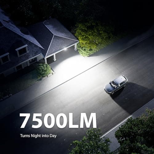 Onforu 75W LED Motion Sensor Outdoor Lights, Dusk to Dawn Flood Lights Outdoor Motion Sensor, Hardwired Security Lights Floodlights Outside 7500LM 6500K Daylight IP65 Waterproof (White)