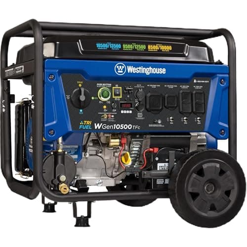Westinghouse 13500 Peak Watt Tri-Fuel Home Backup Portable Generator, Remote Electric Start, Transfer Switch Ready, Gas, Propane, and Natural Gas Powered