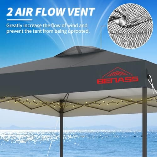 10x10 Pop Up Canopy with Sidewalls, Easy Up Canopy Tent, Heavy Duty Tents for Parties, One Person Set Up Event Tent, Grey