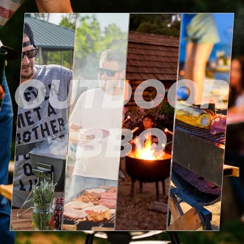 43-inch Charcoal Outdoor BBQ Grill - Portable Camping Grill for 6-10 People, Offset Smoker, Braised Roast, Patio and Backyard Picnic Grill