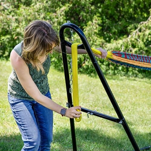 Sunnydaze Handwoven XXL Thick Cord Mayan Double Hammock for Outside - 625-Pound Capacity Heavy-Duty Outdoor Hammock - Multicolor