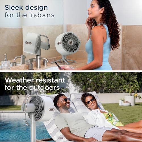 Shark FlexBreeze Pro Mist Fan — Indoor & Outdoor, Integrated Misting, Pedestal to Tabletop, Corded or Cordless, Up to 24-Hr Battery, Oscillating, White, FA302WH (2025 Release)